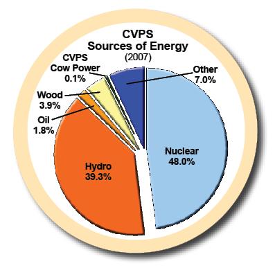 9 Energy Supply Mix CVPS GMP Oil & Natural Gas 1.5% Wood 4.2% Net Market Purchases 4.6% Nuclear 42.