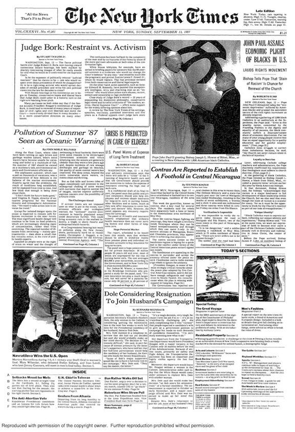 The heaviest ever newspaper Sunday, September 13, 1987 1,612 pages 5.