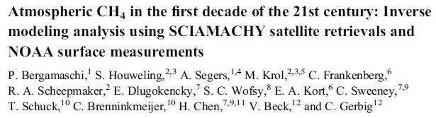 SCIAMACHY & NOAA/flasks: Renewed methane growth Bergamaschi et al.