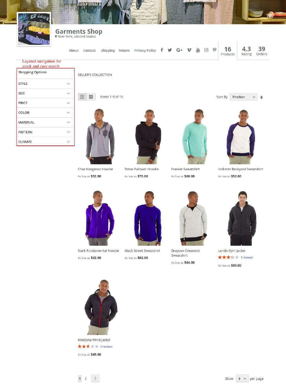 Seller s Collection Page When user will click on Products or View All Products, the user will be able to see all the Seller s Product