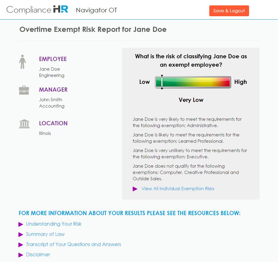 ComplianceHR has an App for that A first-of-its-kind online and intelligent solution delivering expert level risk assessments on overtime exemptions at