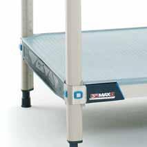 Ergonomic handles like the swing up model (pictured) enable easy maneuvering of MetroMax i and Q transport carts throughout a facility or