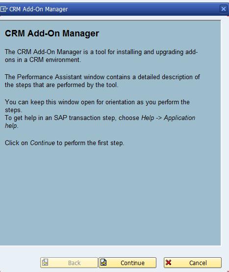 clicking Environment Add-on Manager for EBP/CRM. 4.