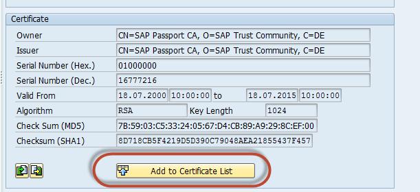 client certificate (in most of the cases is SAP Passport). 5.