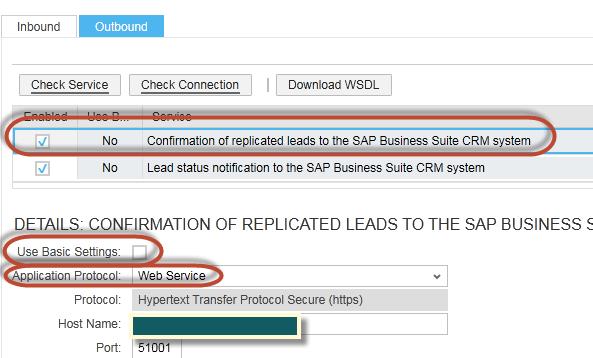Note: For the Lead Replication From External System, the outbound services use two different