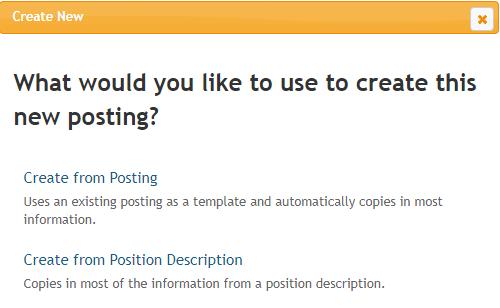 Remember you can begin the posting once the position is fully approved. Hire Module Creating a New Posting: 1. Verify you are in the Hire module as the Hiring Manager. 2.