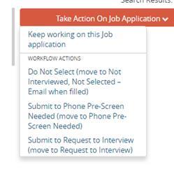 4. Either click on the applicant s name or click the Actions menu for each application and select View Application. 5.