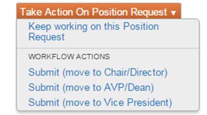 The following is a list of the sections within a new position action that will need to be completed.