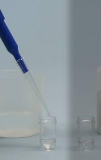 Testing (vial #2): Shake mechanically or by hand Add 50% ethanol then the sample extract to the first vial (the dilution vial) and mix. Discard pipette tip.