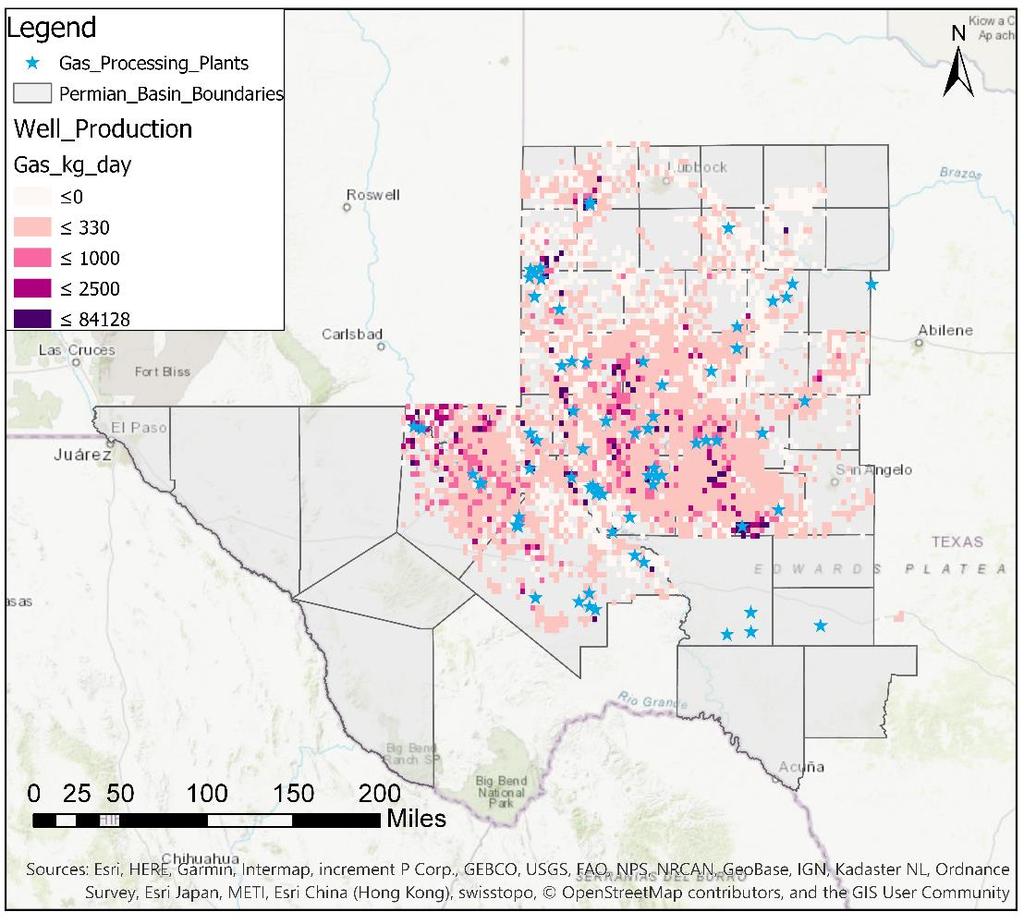Base maps This project estimates the potential electricity production from natural gas liquids (NGLs) in the Permian Basin and evaluates the potential integration of the NGL based electricity