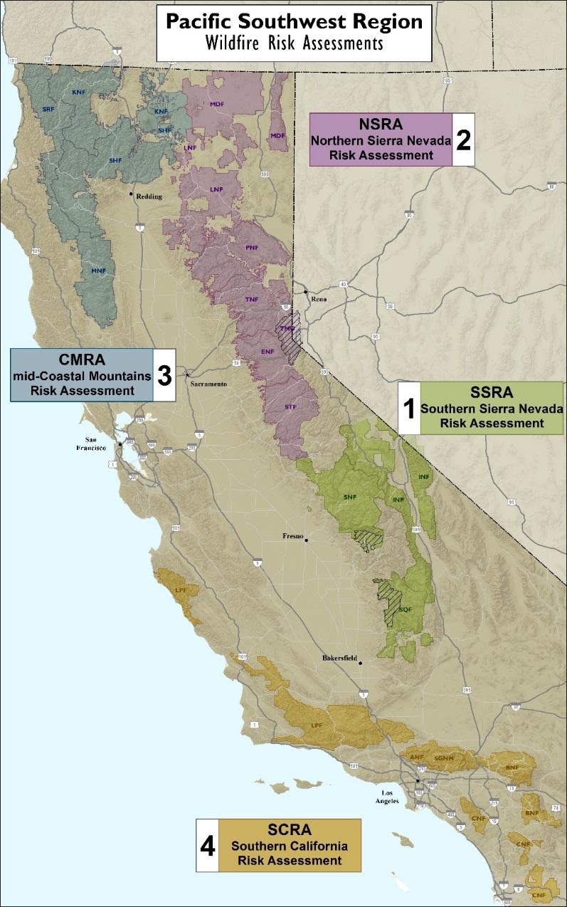 1. SSRA Southern Sierra Risk Assessment 2. NSRA Northern Sierra Risk Assessment 3.