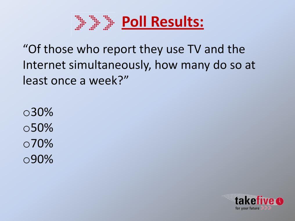 11A LET S CHECK THE RESULTS OF OUR FIRST AUDIENCE POLL. WE ASKED AND HERE S HOW YOU RESPONDED.. (READ PERCENTAGE AUDIENCE RESULTS OFF SCREEN) WHAT S THE CORRECT ANSWER?