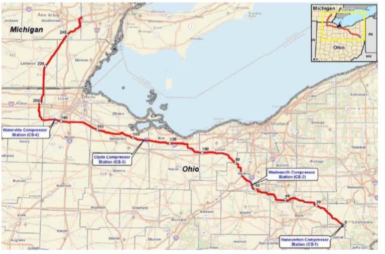 Pipeline connectivity delivers value to API Central Region consumers Enbridge placed the NEXUS pipeline into service following FERC approval in October NEXUS runs 225 miles from eastern Ohio to