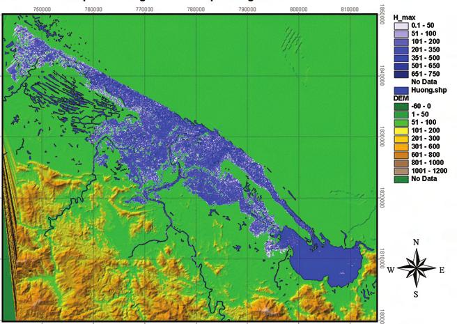 312 Figure 9: Inundation Map Corresponding with the Year 2100 3.2.3 Impact of climate change on salinity intrusion The HD and AD modules of MIKE 11 have been used to estimate the salt profile, after proper calibration and verification.