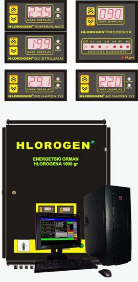 HLOROGEN PROCESSOR Processor unit manages and controls production process of sodium hypochlorite, providing communication with other regulation units and PC unit.