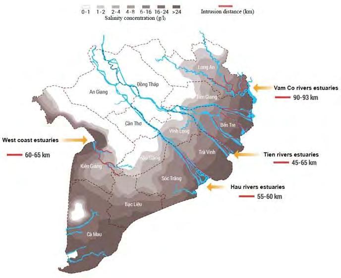 Map of Salinity Intrusion in the Vietnamese Mekong Delta