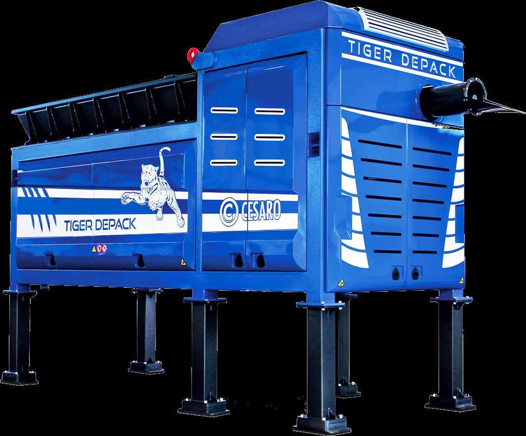 INNOVATIVE 1 ADVANCED SEPARATING TECHNOLOGY Tiger Depackaging System s vertical mill, with its advanced separating technology, produces 99.6% contamination-free organics.