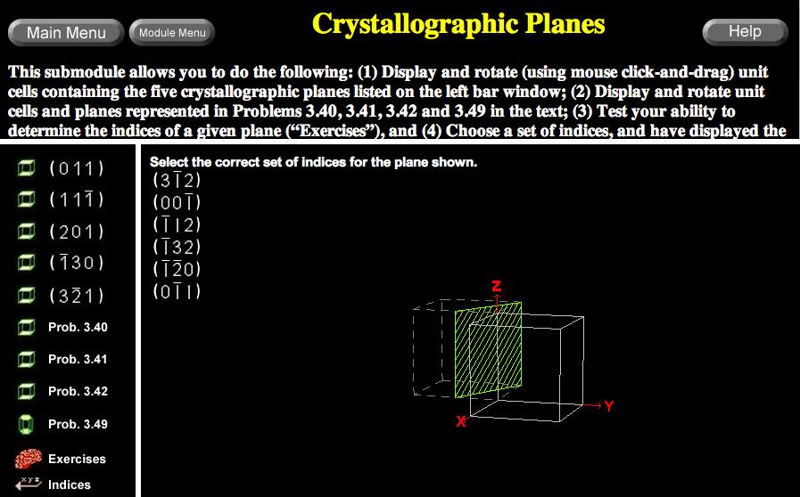 VMSE: Crystallographic Planes Exercises Additional