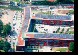 solar energy technology is combined with green roofs.