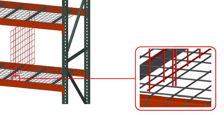 It helps prevent pallets and other items from inadvertently falling into adjoining isles, promotes proper stacking, and contributes to the overall