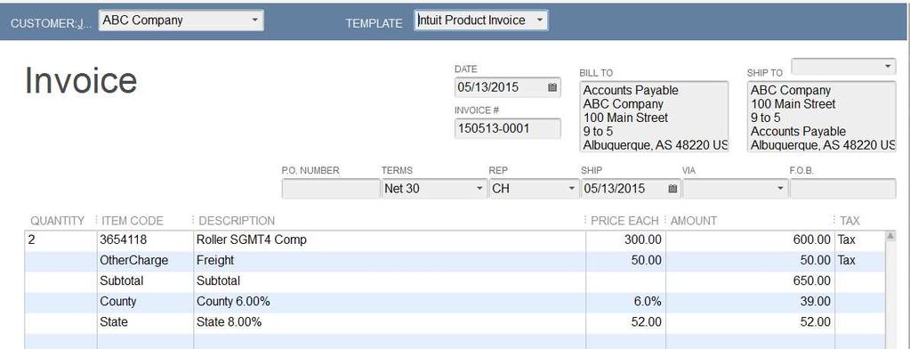 (Figure 7 - POS invoice with an Other