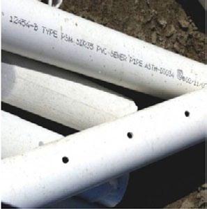 The piping size for subsoil irrigation is never less than 3 whereas mulch and emitter systems use smaller tubing/pipe 1602.11.3.2 Filter Material and Backfill.