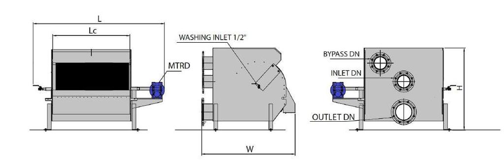 Wedge wire ø E X T E R N A L L Y F E D D R U M EXTERNALLY FED DRUM SCREEN Fine Screen M A N U F A C T U R I N G F E A T U R E S Feed chamber with incorporated overflow, designed to allow sewage to