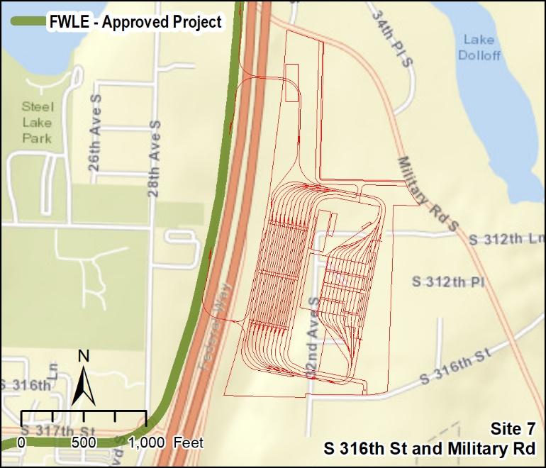 3.0 Results of Alternatives Evaluation Site 7 S 316th St and Military Rd The site is located in unincorporated King County east of I-5, south of Military Road, and north of S 316th Street.