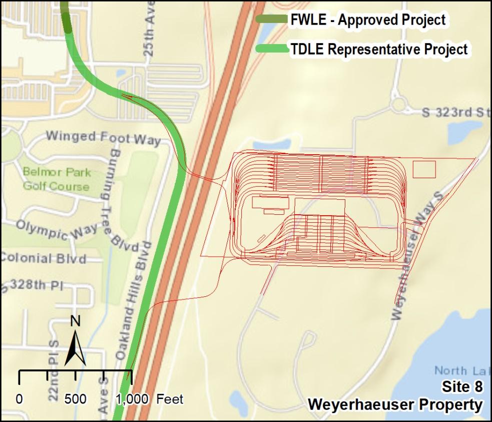 3.0 Results of Alternatives Evaluation Site 8 Weyerhaeuser Property The site is located in the city of Federal Way on the north area of the Weyerhaeuser property east of I-5.