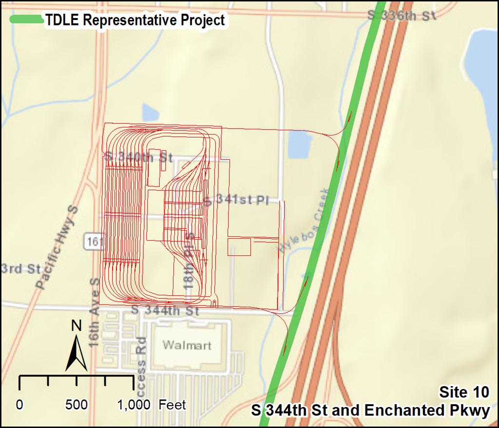 3.0 Results of Alternatives Evaluation Site 10 S 344th St and Enchanted Pkwy The site is located in the city of Federal Way north of S 344th Street and east of Enchanted Parkway (16th Avenue S).