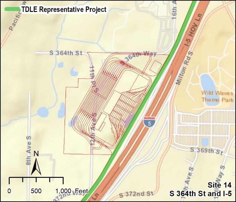 3.0 Results of Alternatives Evaluation Site 14 S 364th St and I-5 The site is located in the city of Federal Way west of I-5 and south of S 364th Street.