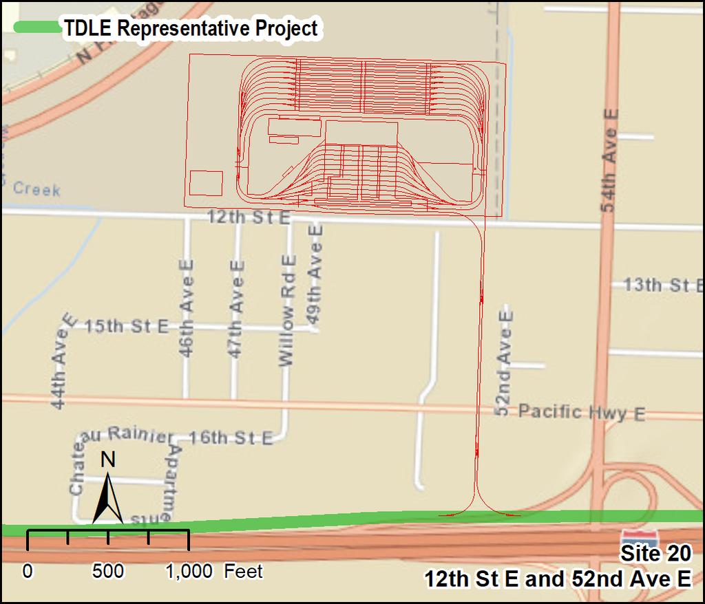 3.0 Results of Alternatives Evaluation Site 20 12th St E and 52nd Ave E The site is located in the city of Fife north of I-5 and south of 12th Street E.