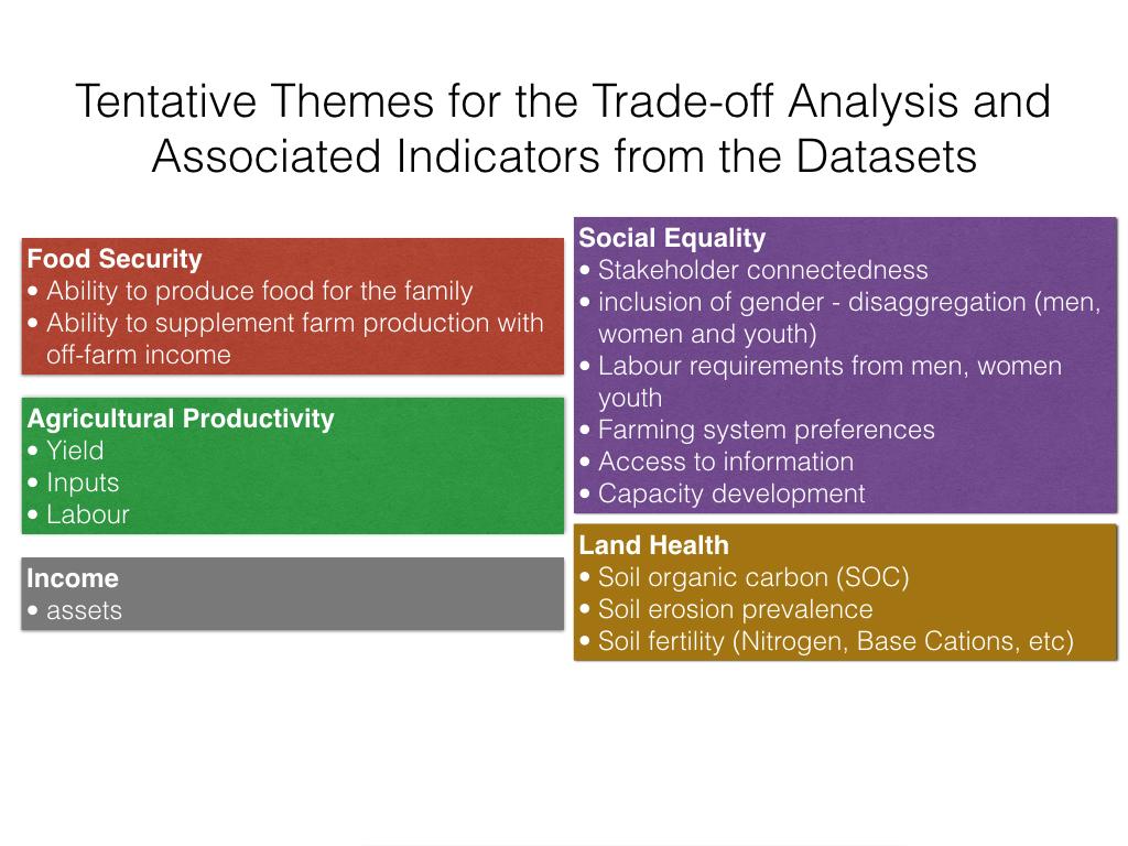 Figure 6: Tentative themes and indicators for SAI trade-off analysis.
