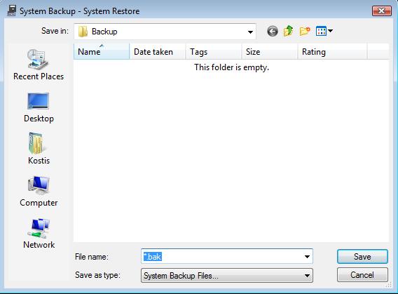 The user has the ability to do the above: Create New System Backup: the user can create easily a new system backup.