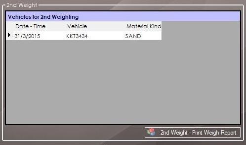 After that, he is able to pick the Vehicle & Material for this Weighing, get the Current weight & print the Weighing note as system will select automatically all info about Vehicle & its tare & will