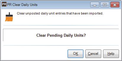 Figure 44: PR Daily Units Expense Report Clearing Daily Units If you want to clear daily units, you can use the PR Clear Daily Units window to clear any units that were not posted or are not in a