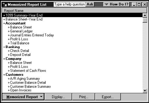 Creating Memorized Report Groups In addition to saving report settings, you can create memorized report groups that you can use to organize your memorized reports in a way that makes sense for your