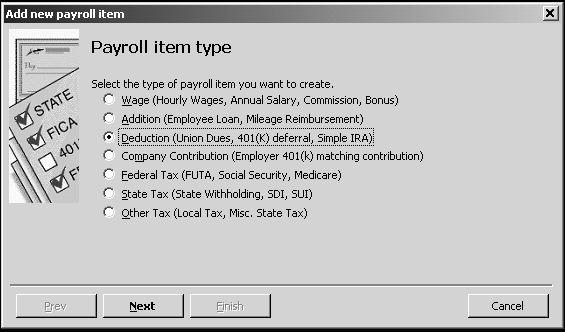 Setting Up for Payroll You won t add a new payroll item in this lesson, but if you need to add an item after you ve set up payroll in QuickBooks, you can use the following procedure.