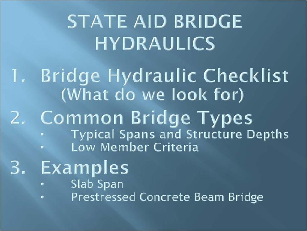 3/21/2012 Dave Conkel State Aid Bridge
