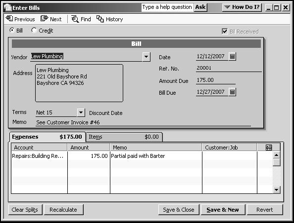 Using Forms You record most of your daily business transactions on a QuickBooks form, which looks just like a paper form.
