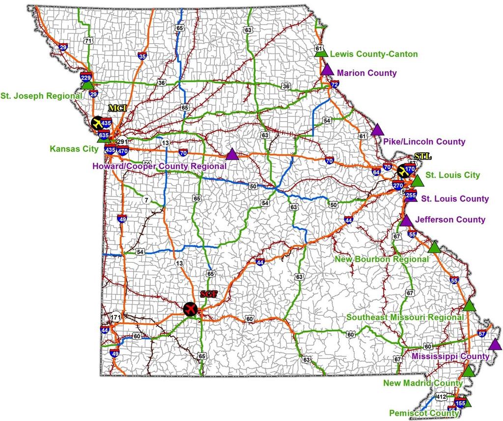 Figure 3-15: Missouri Freight Network Source: MoDOT, ESRI,
