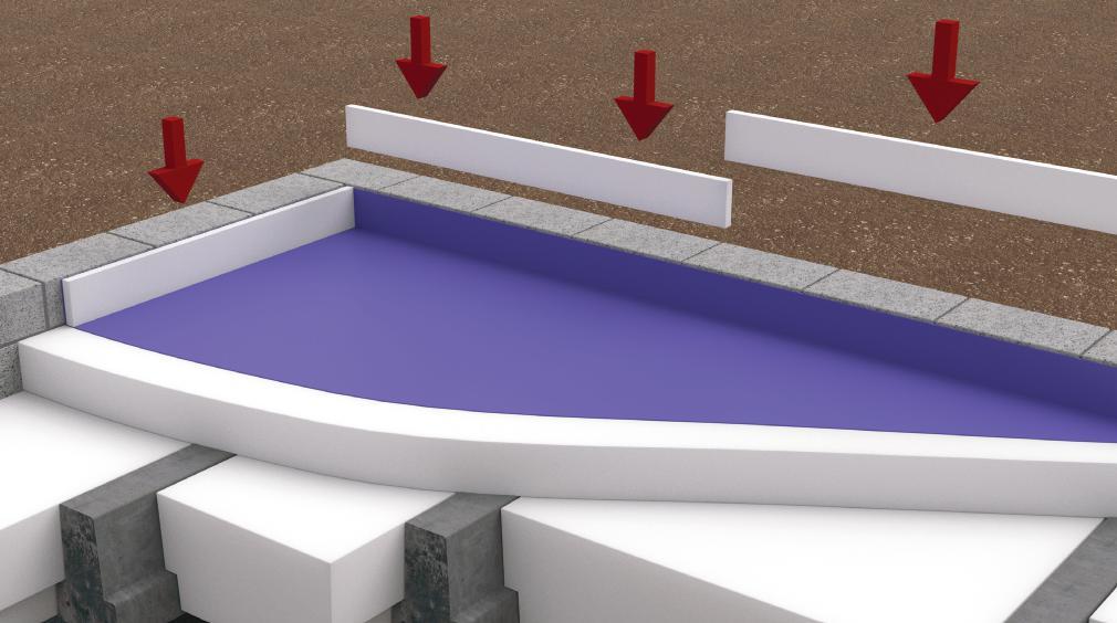 Care should be taken to make sure the membrane follows the floor at the floor/wall junction to maintain the full depth of topping at the edges. 1. Mesh shown is indicative only.