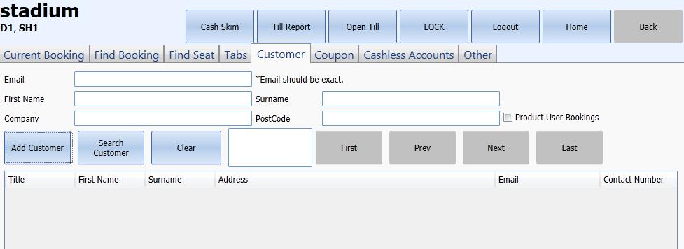 SEARCHING FOR A CUSTOMER To search for a customer: 1. Select the Customer tab heading. 2. The Find Customer Screen will be displayed: 3.