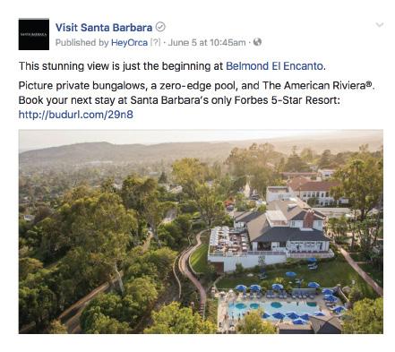 Facebook Promotion Leverage Visit Santa Barbara s robust social media platforms and