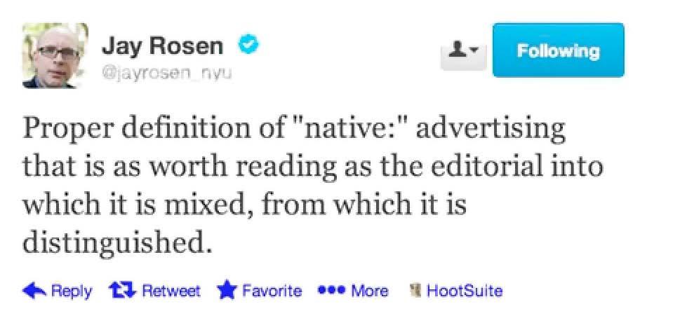 This is why we feel communicating commercial messages through native advertising is the best way to engage with her.