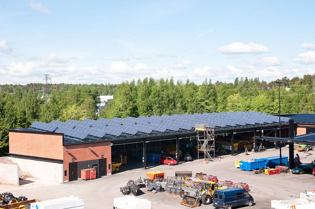33 Fortum solar projects: Espoo City car depot in