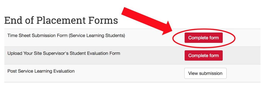 STEP 10 Once you re ready to submit, go back to the Placement Forms page of the S4 database and go to the End of Placement Forms section.