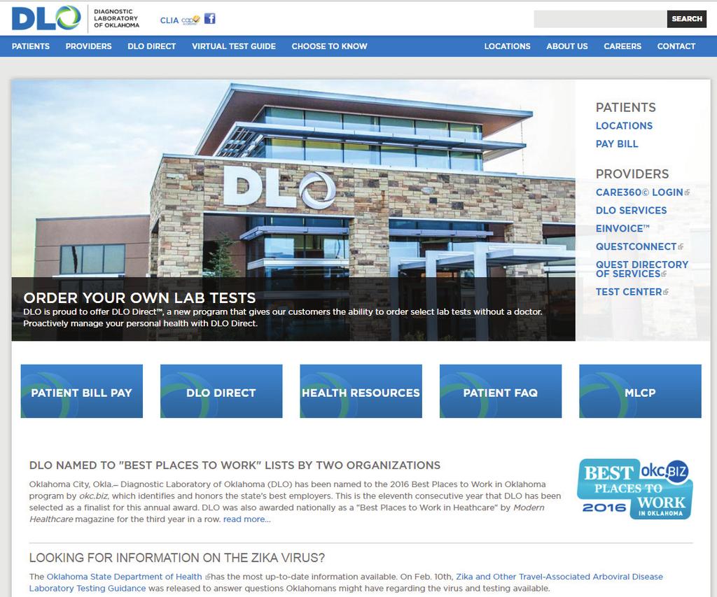 DLOlab.com DLOlab.com provides a wealth of information for medical professionals, administrative personnel as well as patients.