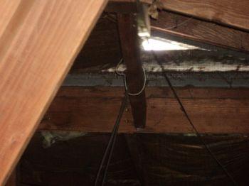 between rafters and joists.