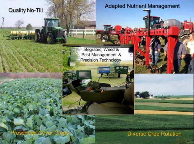 Soil Health Management System Achieving soil health through: Quality No-till (Never-Till) System Diverse and Strategic Cover Crops Adapted Nutrient Management Integrated